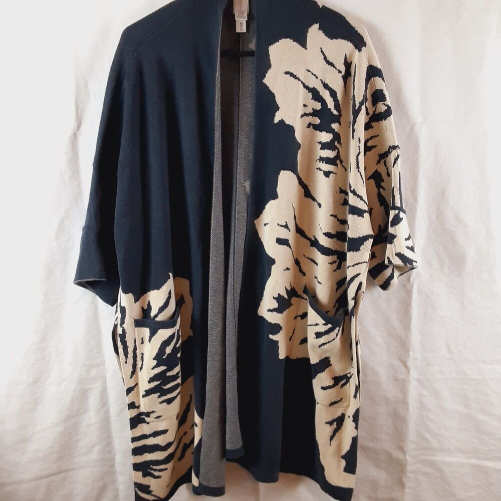 Marla Wynne Womens XS TP Open Front Sweater Cardigan Shrug Lightweight Floral